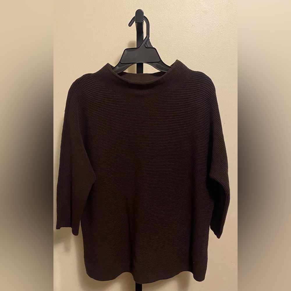 NWT Lands’ End - Dark Brown Ribbed Sweater - Juniors 14/16 DONATED